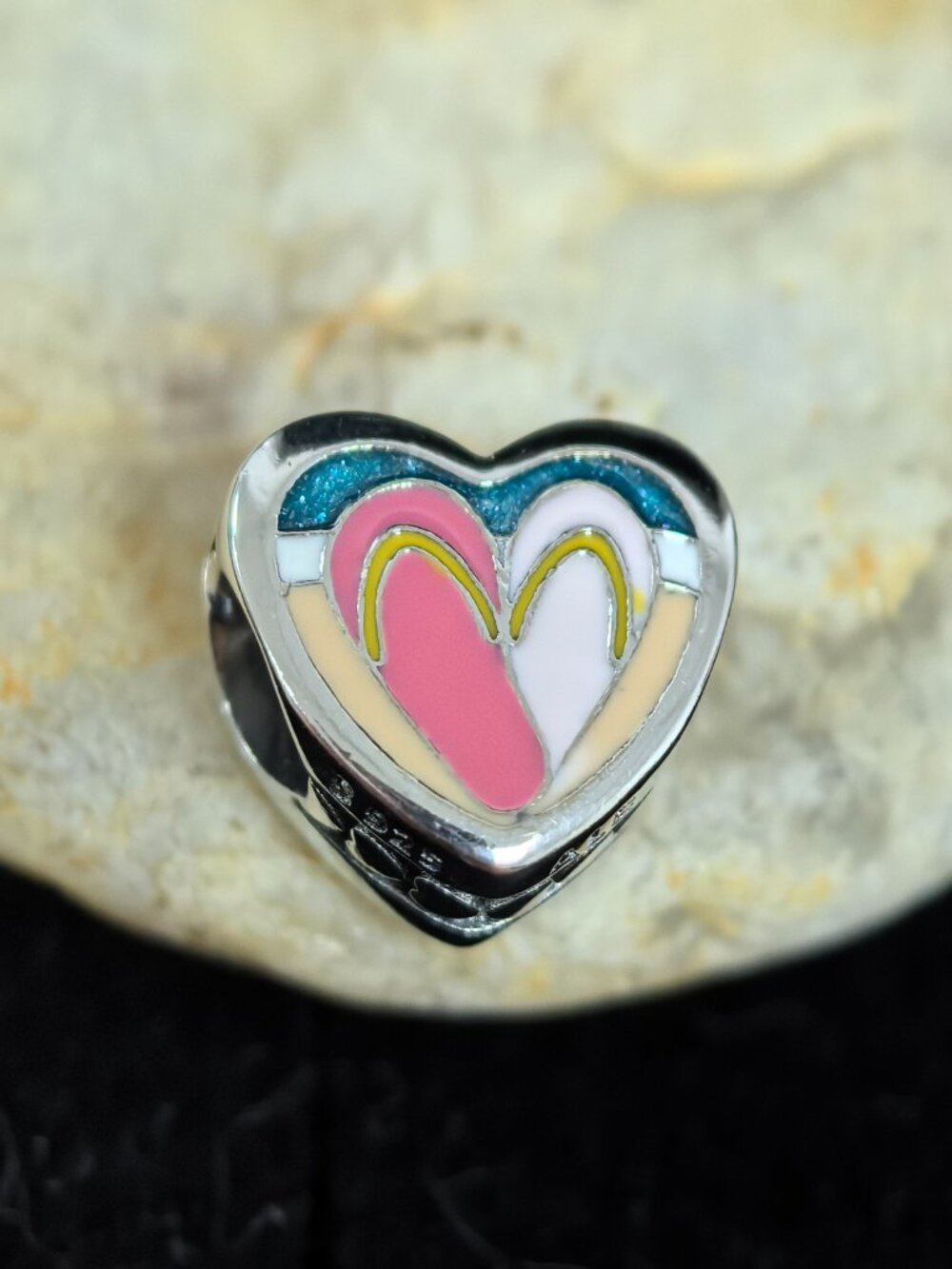 Pandora Beach Sandal Exclusive Travel Heart Charm, S925 Silver Jewelry (Women's)